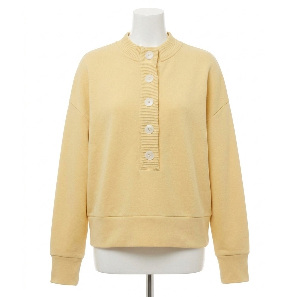 NEW VARLEY reena button front sweater in sahara sun
